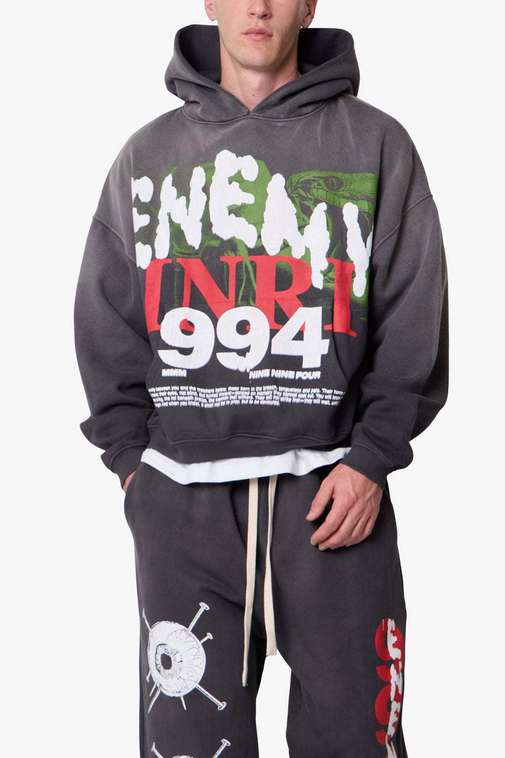 Enemy Hoodie - Washed Black