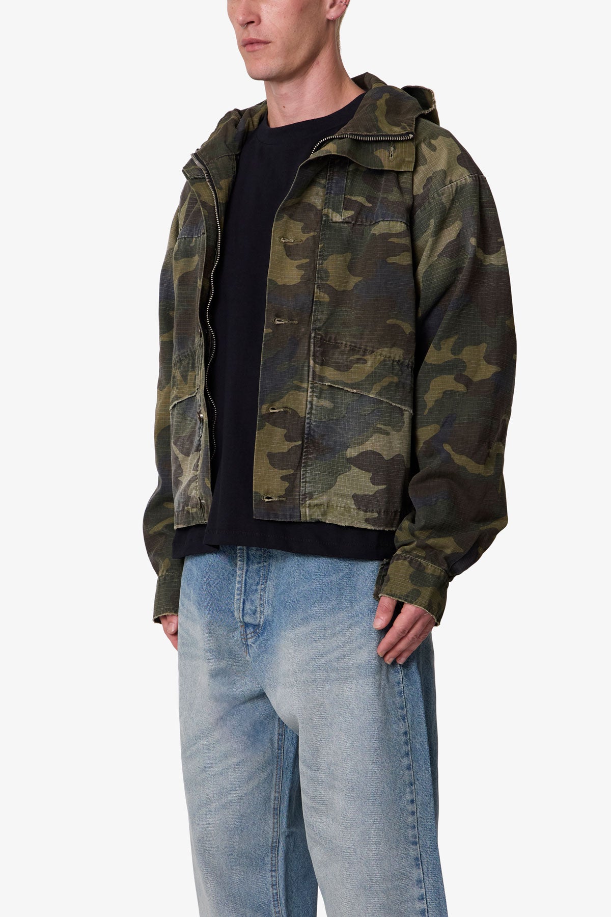 Hooded Sprayed Ripstop Jacket - Camo