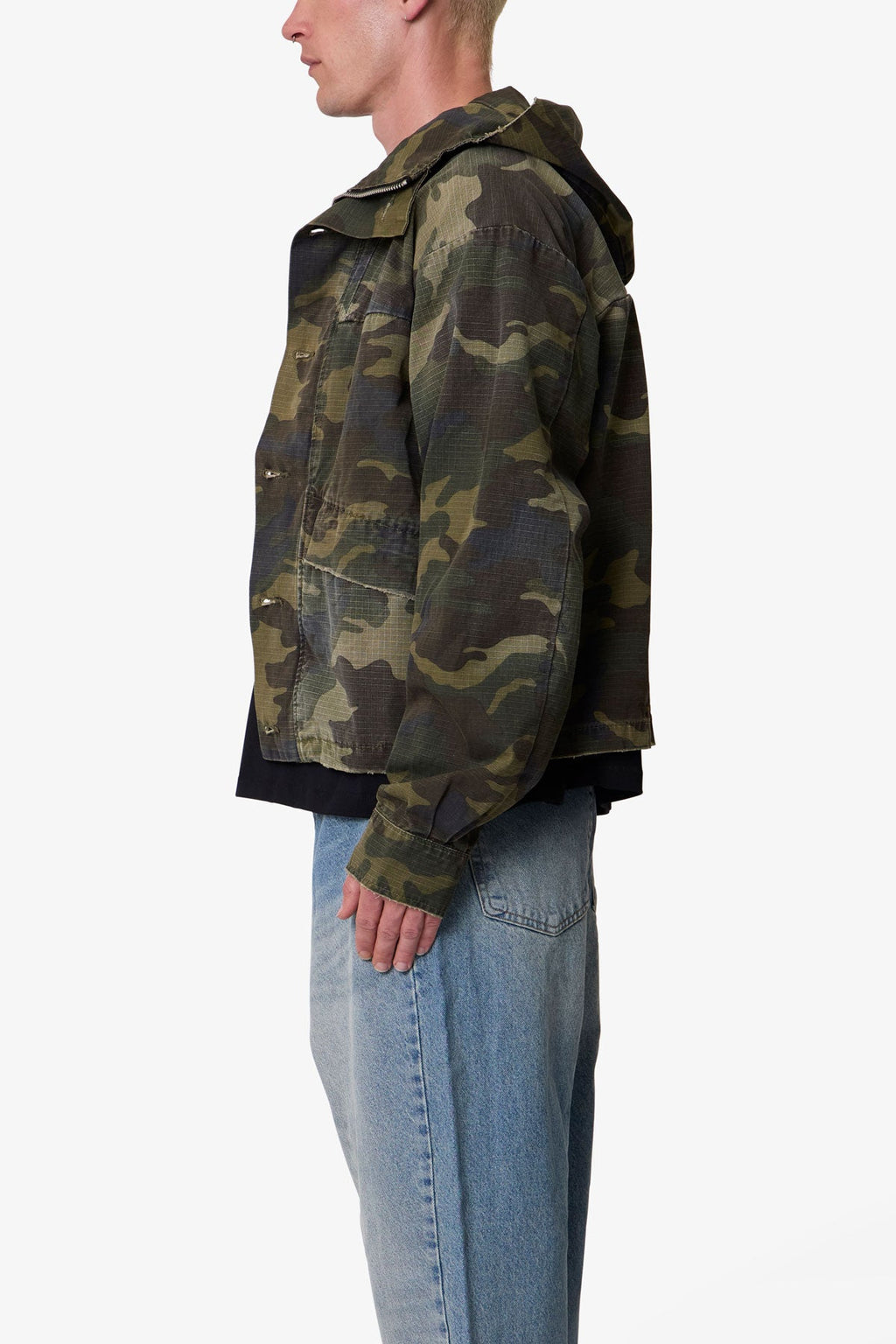Hooded Sprayed Ripstop Jacket - Camo