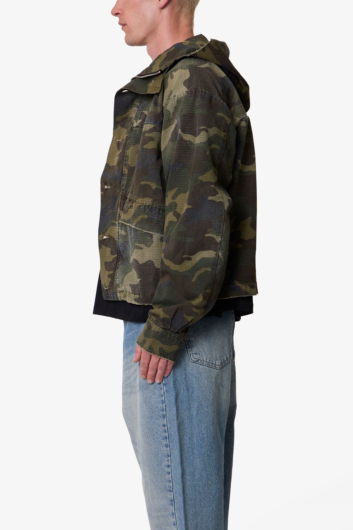 Hooded Sprayed Ripstop Jacket - Camo