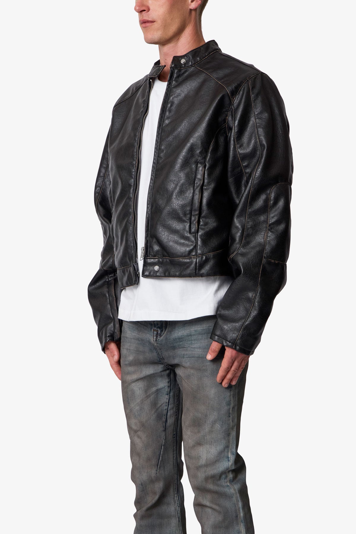 Leather Moto Jacket - Black