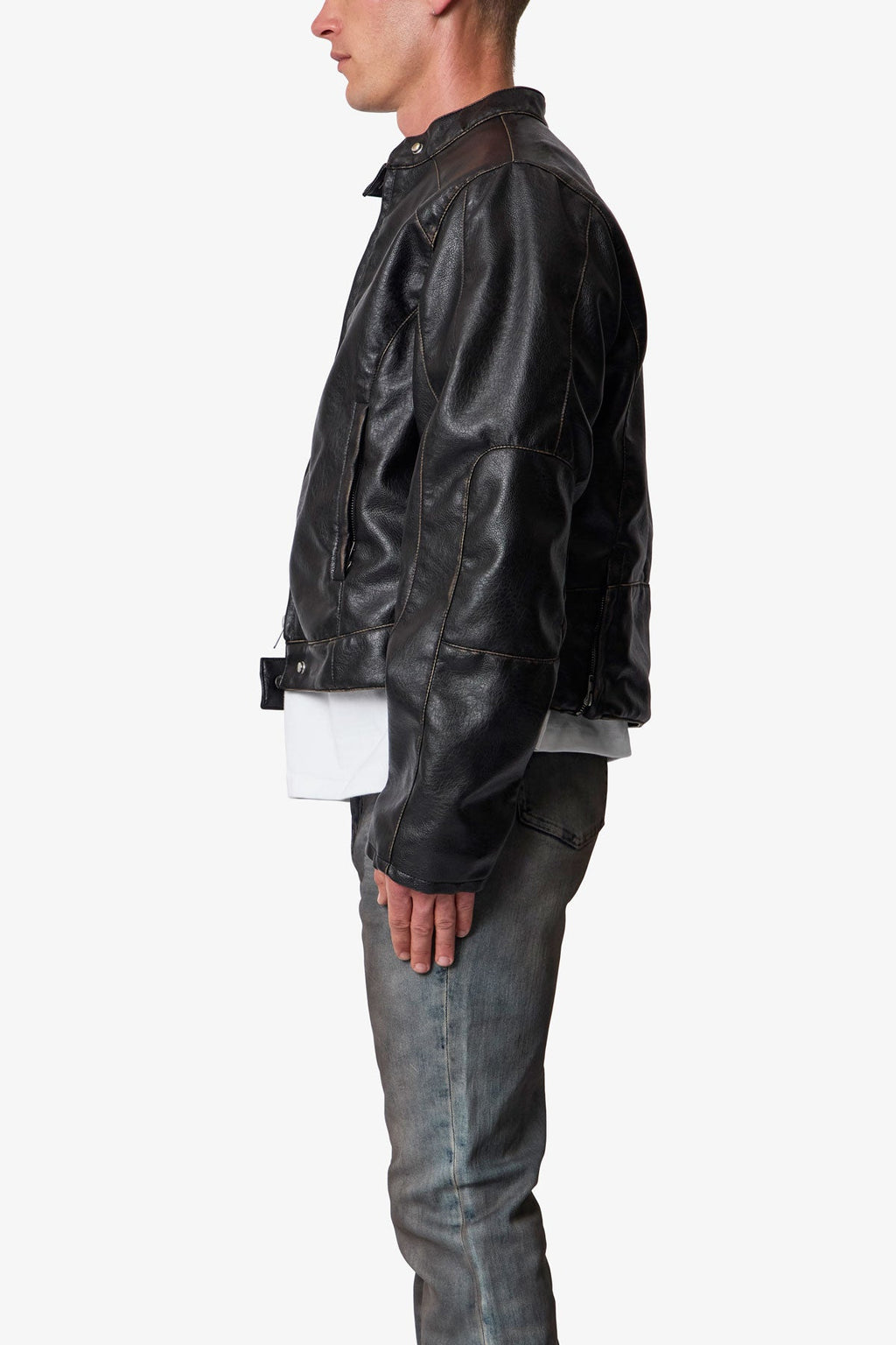 Leather Moto Jacket - Black