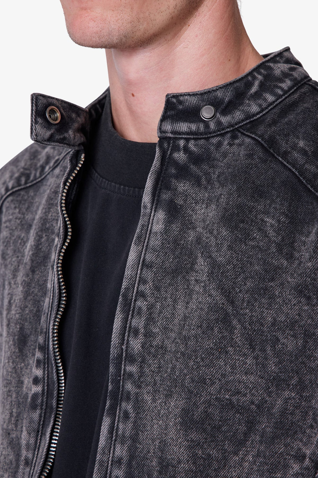 Moto Denim Jacket - Vintage Black