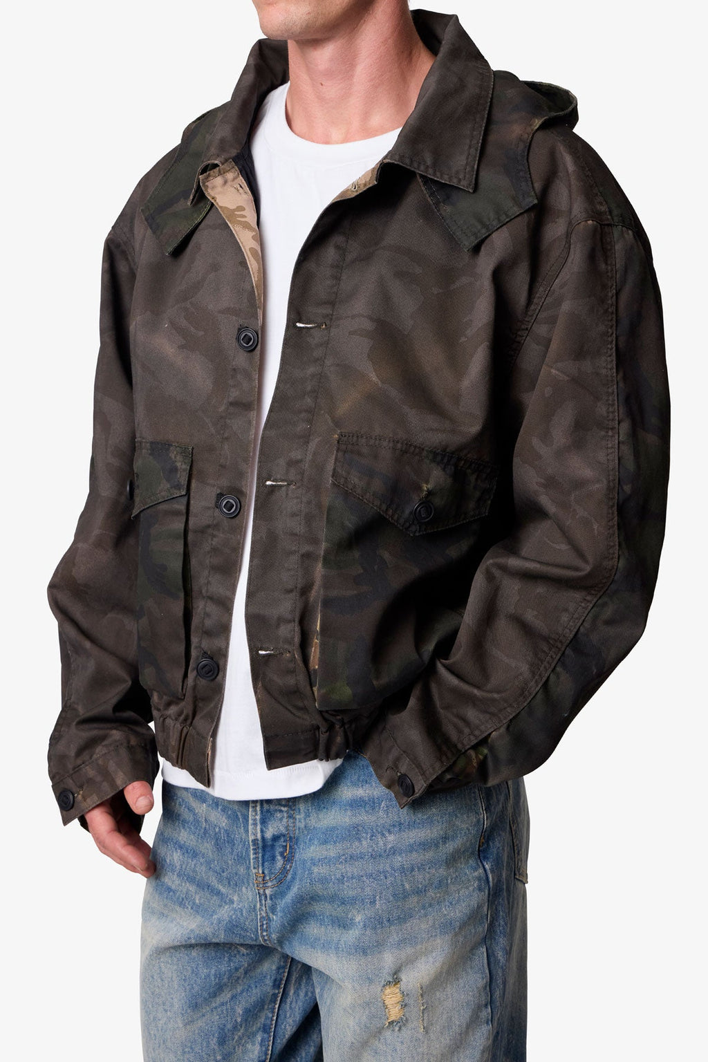 Overdyed Hooded Jacket - Camo