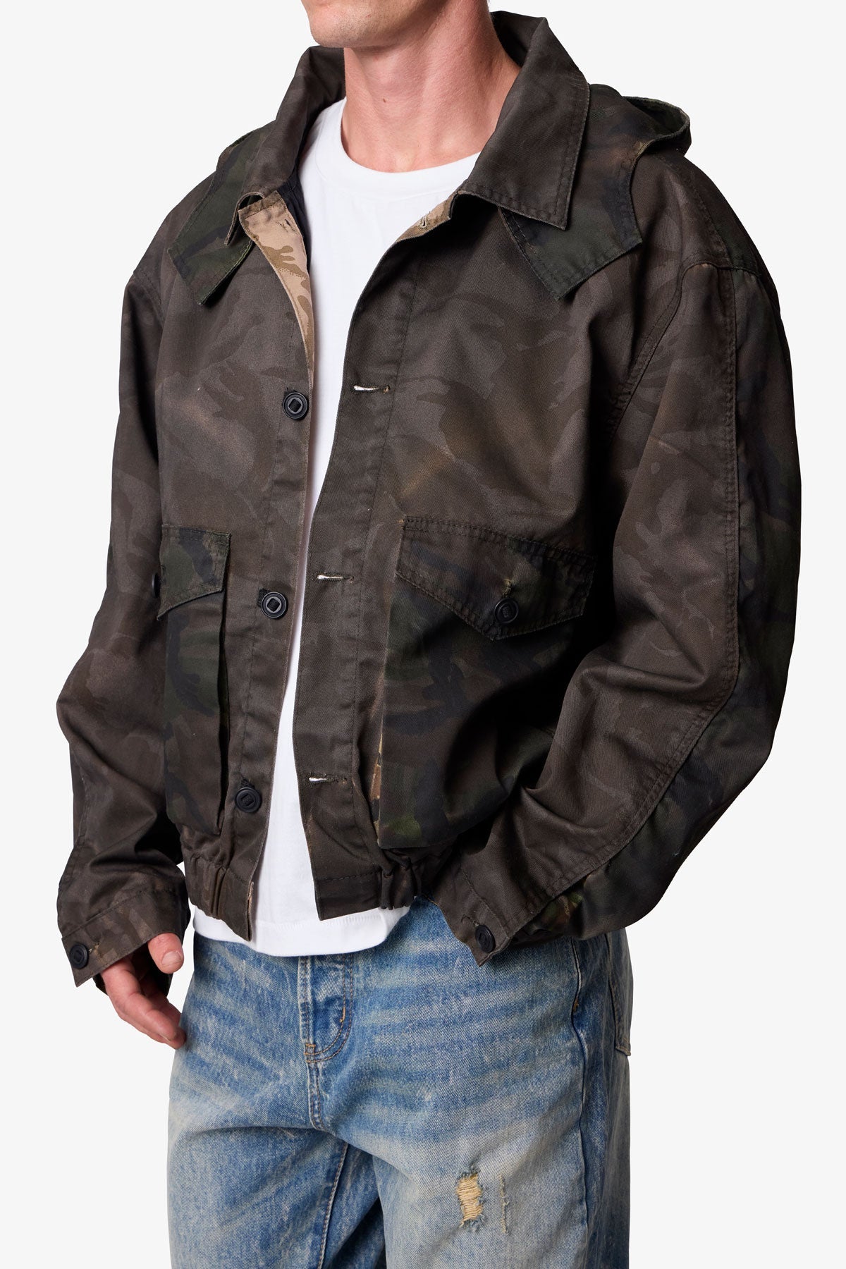 Overdyed Hooded Jacket - Camo