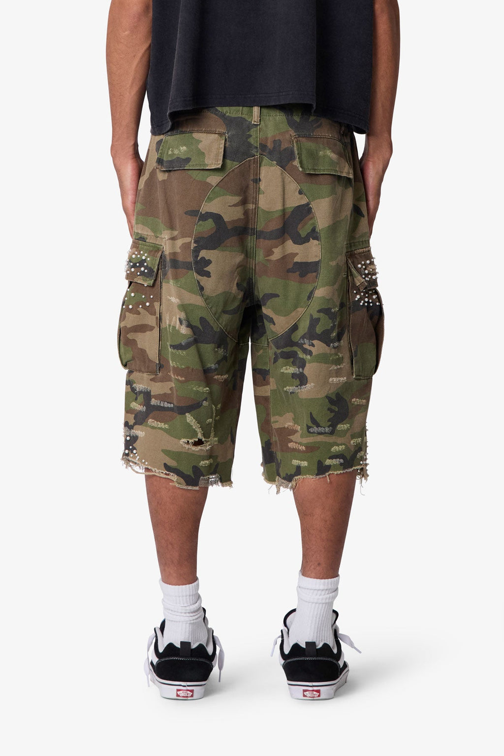 Pearled Cargo Shorts - Camo