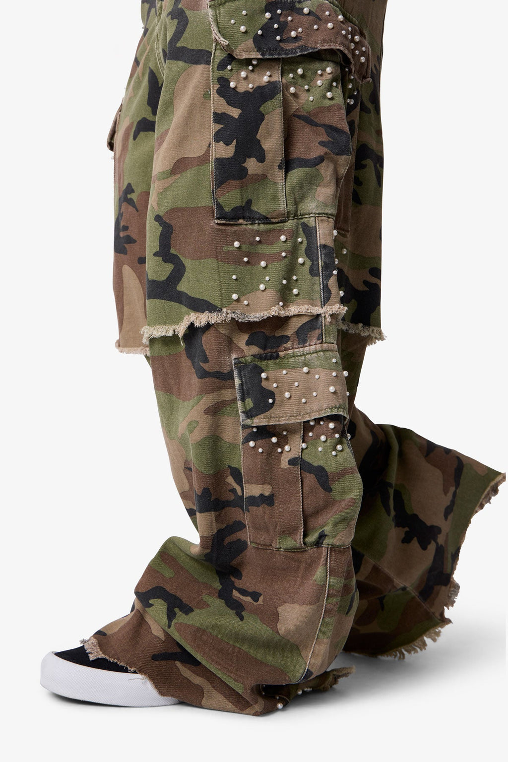Pearled Rave Cargo Pants - Camo