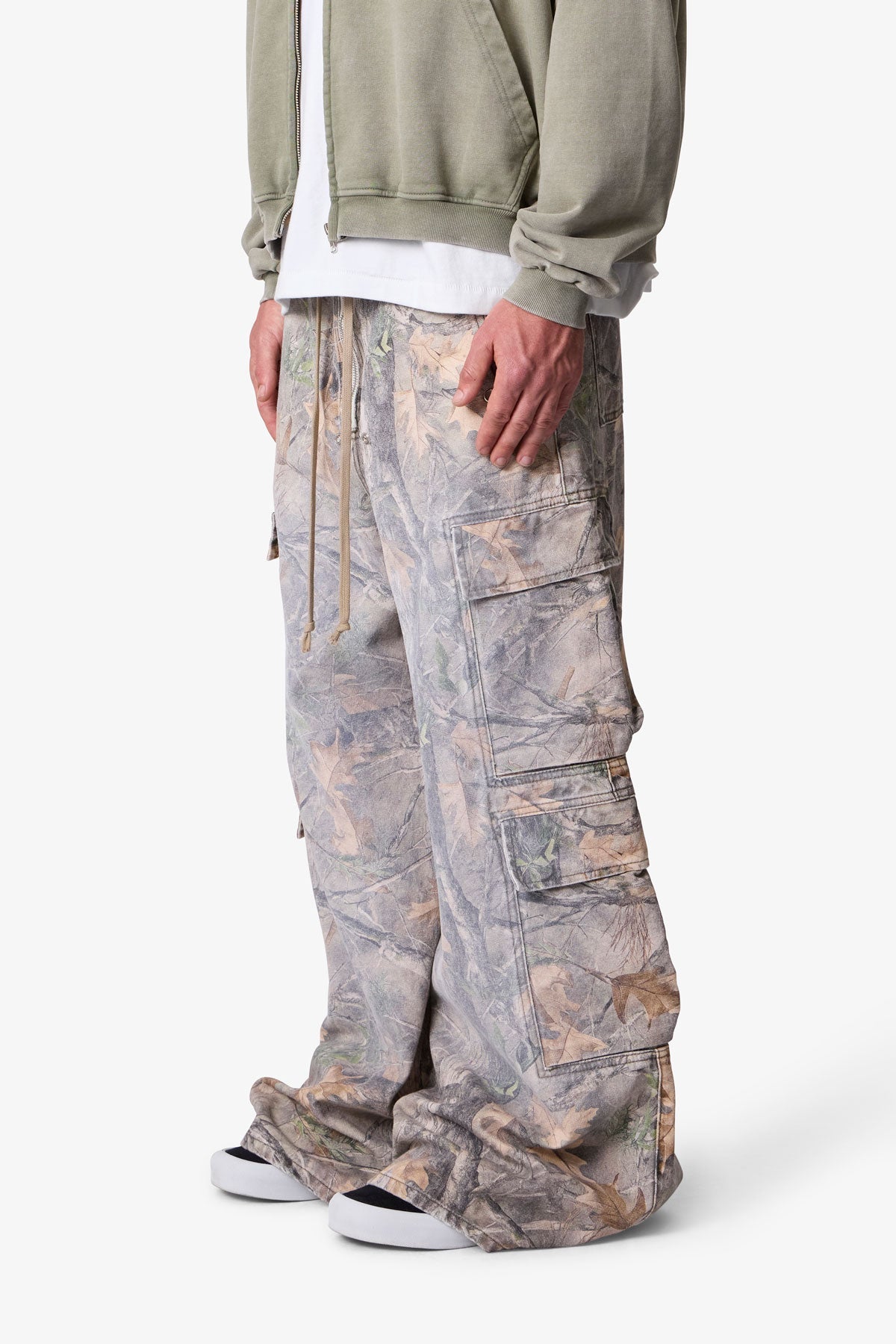 Rave Double Cargo Pants - Grass Camo