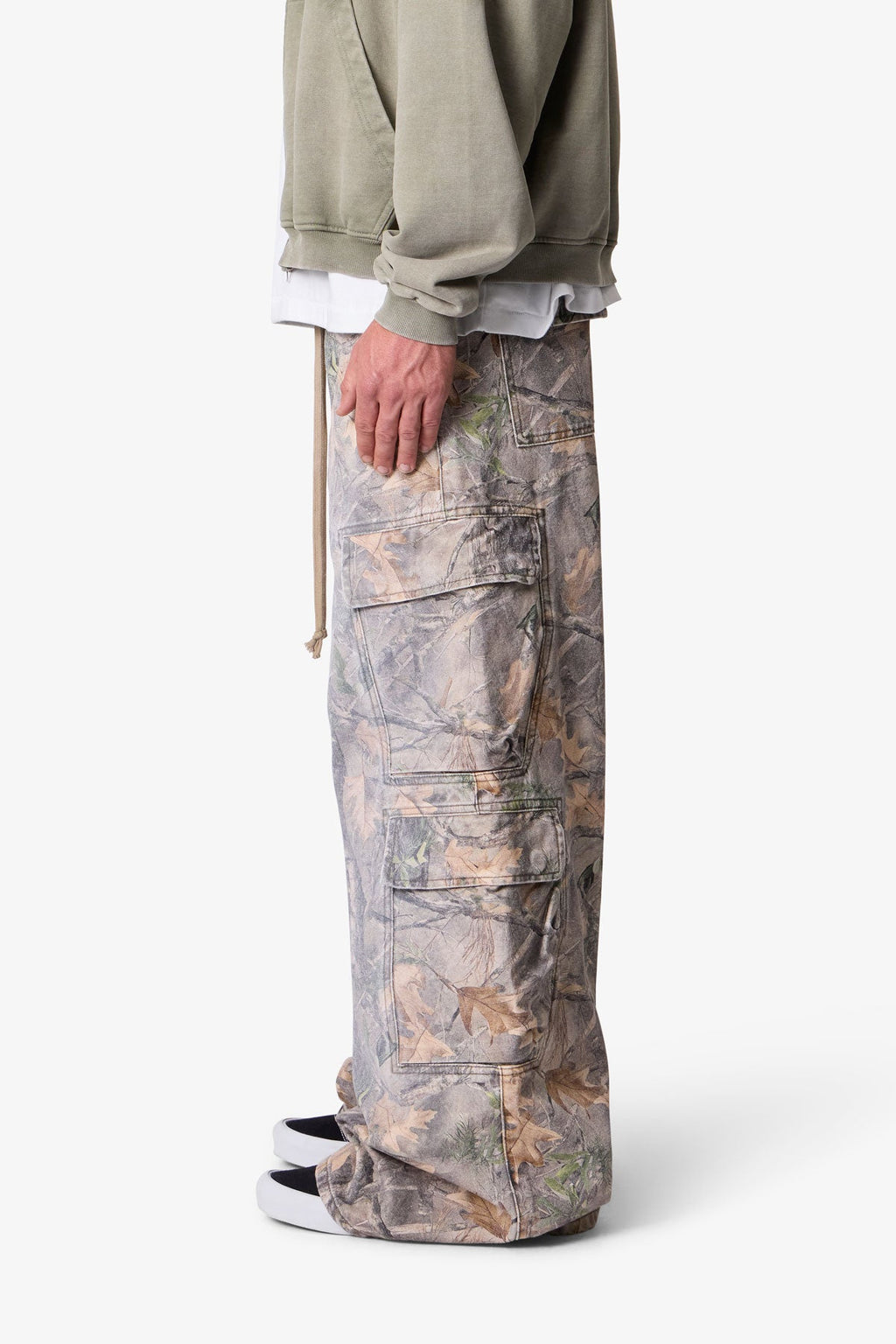 Rave Double Cargo Pants - Grass Camo