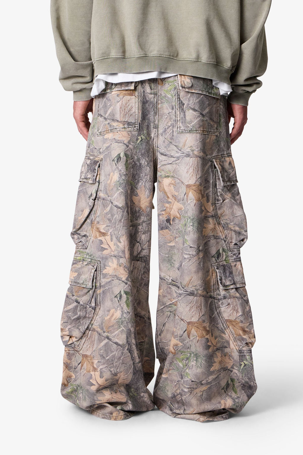 Rave Double Cargo Pants - Grass Camo