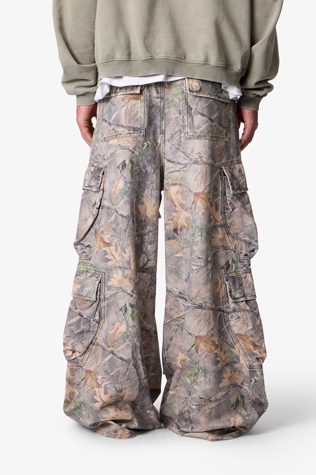 Rave Double Cargo Pants - Grass Camo
