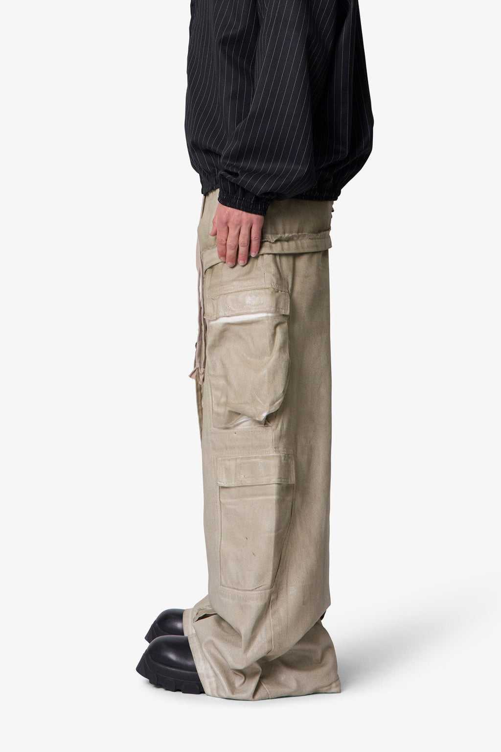Rave Seam Cargo Pants - Tan