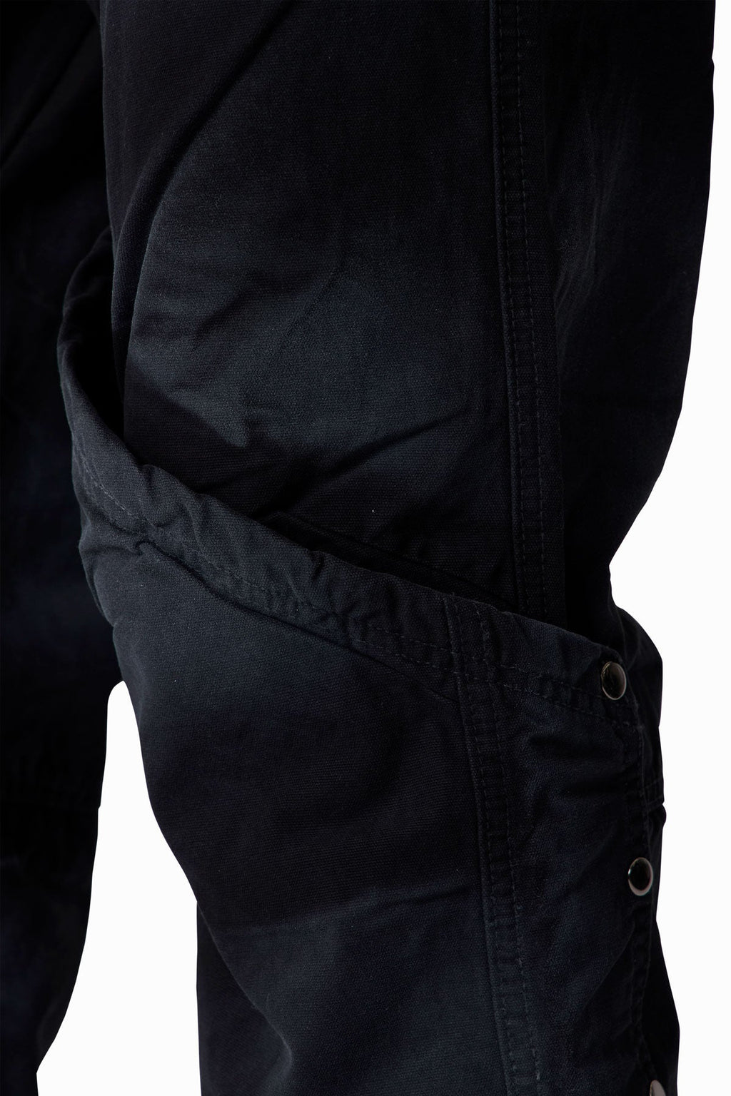 Side Snap Kick Flare Pants - Black