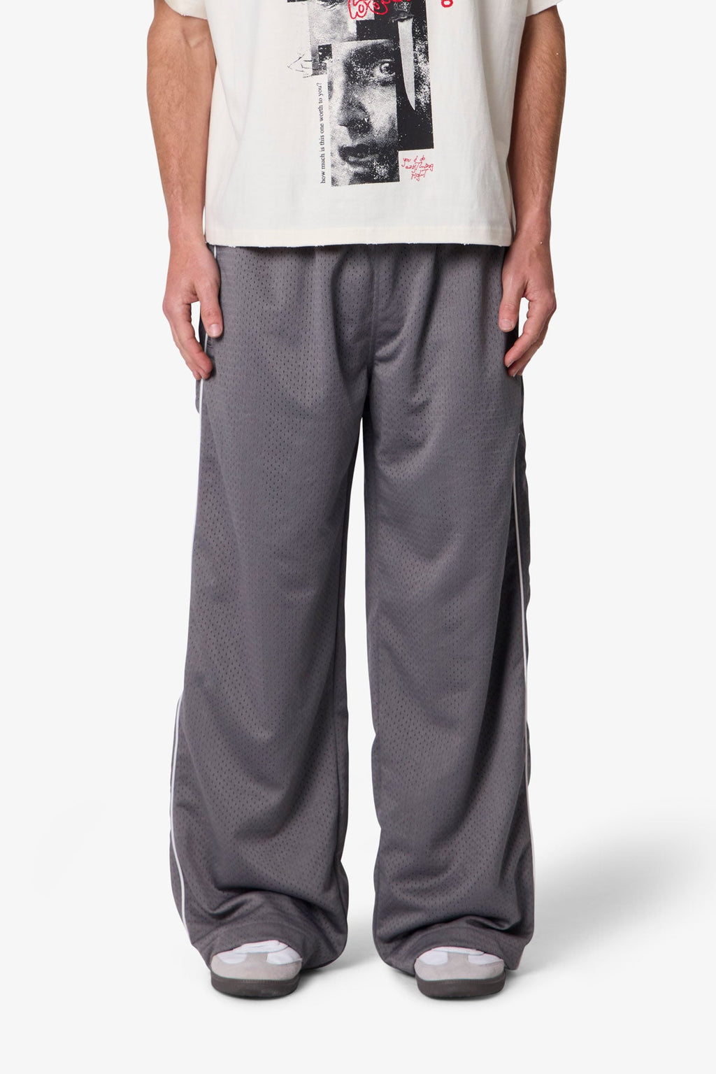 Sport Mesh Track Pants - Grey