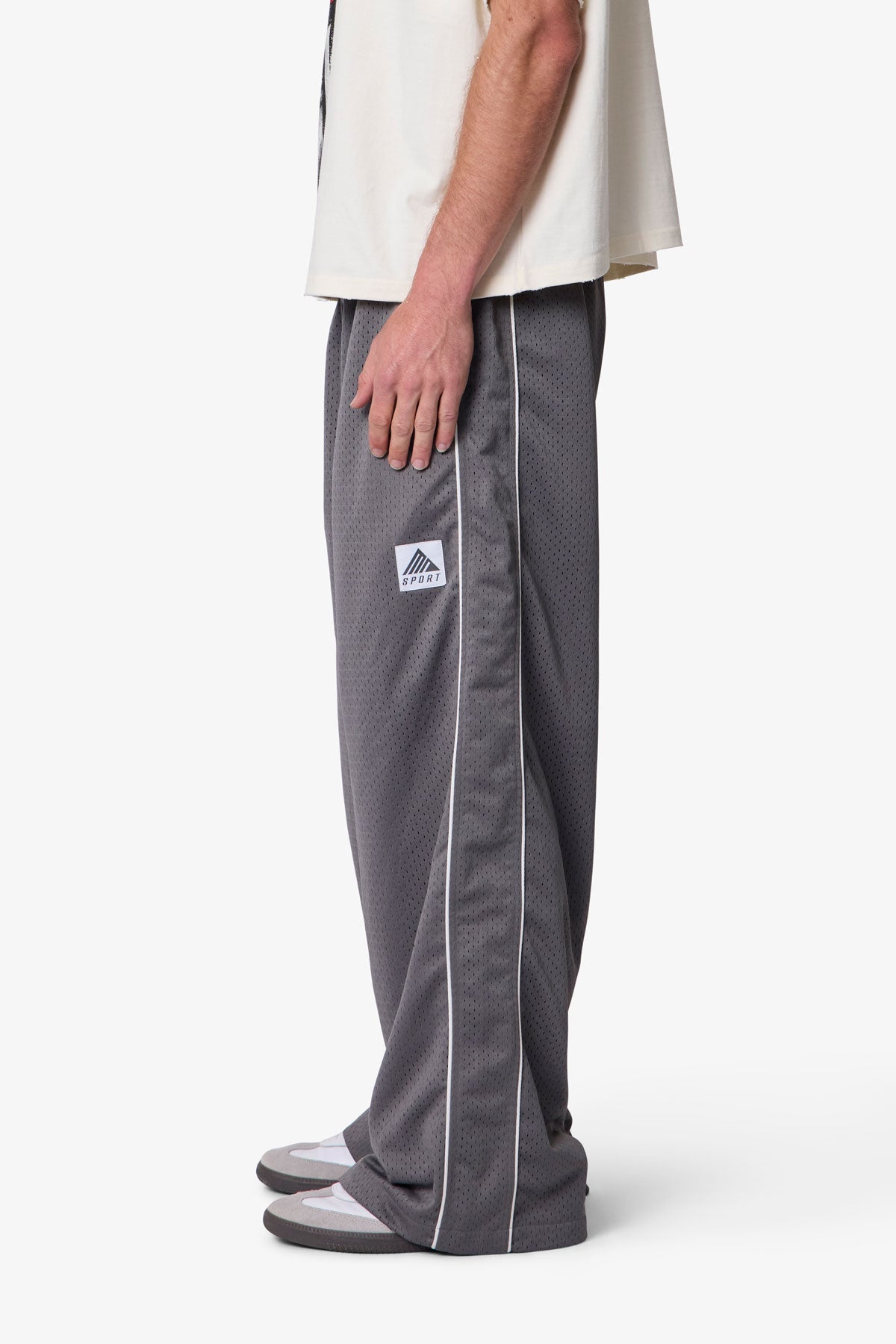 Sport Mesh Track Pants - Grey
