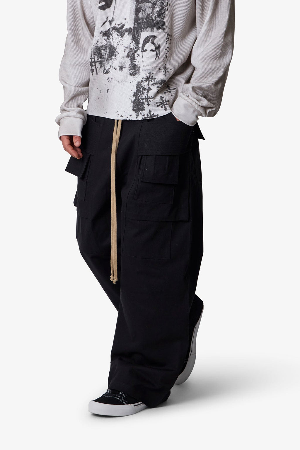 Strapped Cargo Pants - Black