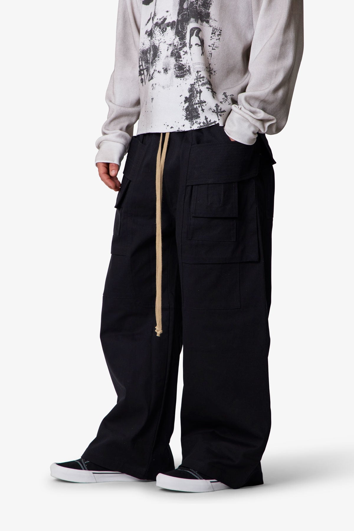 Strapped Cargo Pants - Black