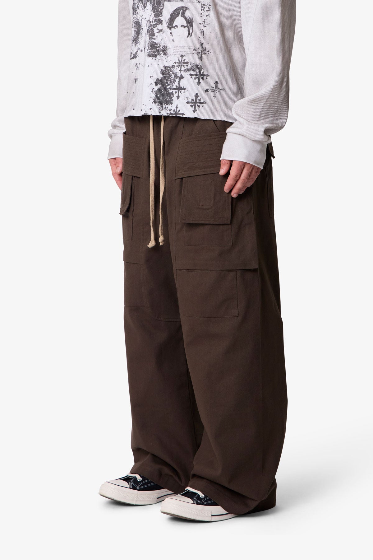 Strapped Cargo Pants - Brown