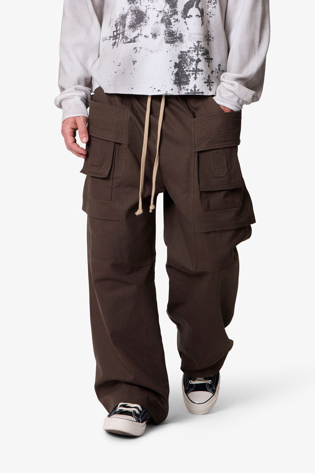 Strapped Cargo Pants - Brown