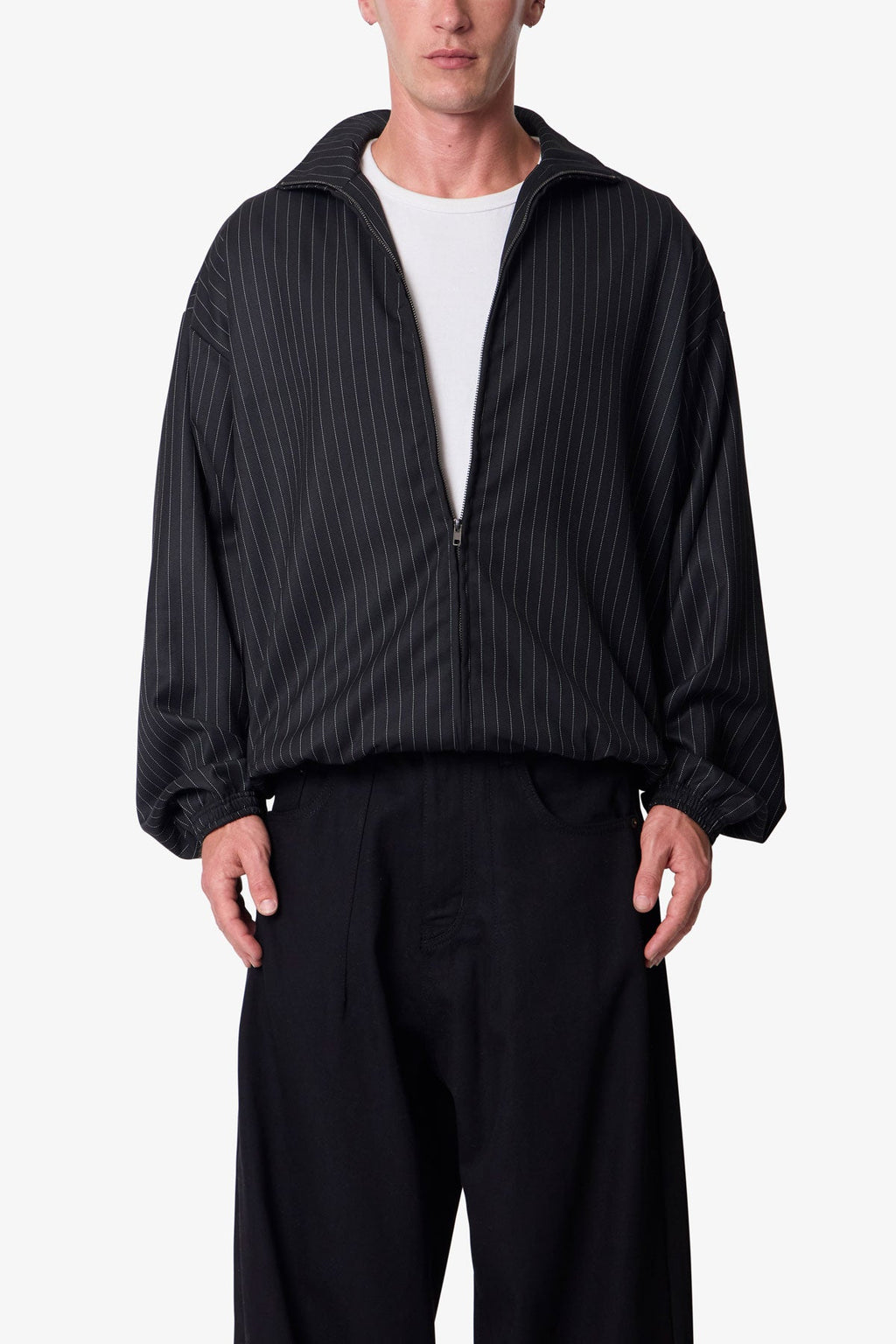 Striped Track Jacket - Black