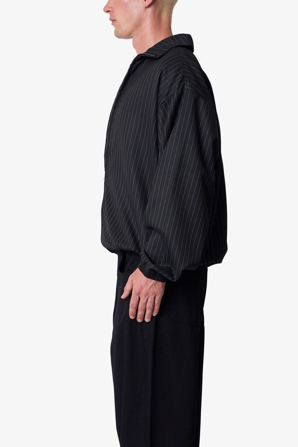 Striped Track Jacket - Black