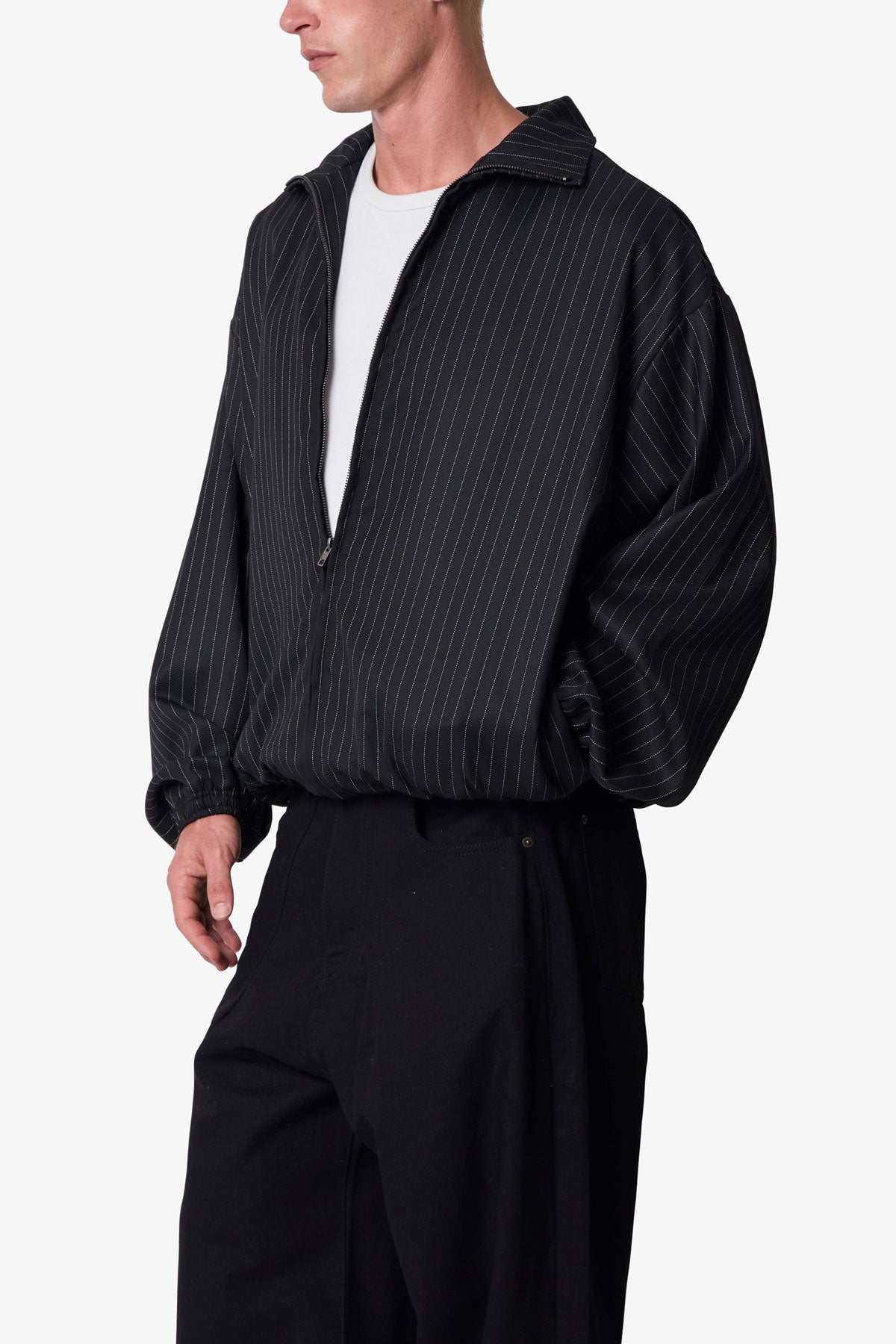 Striped Track Jacket - Black