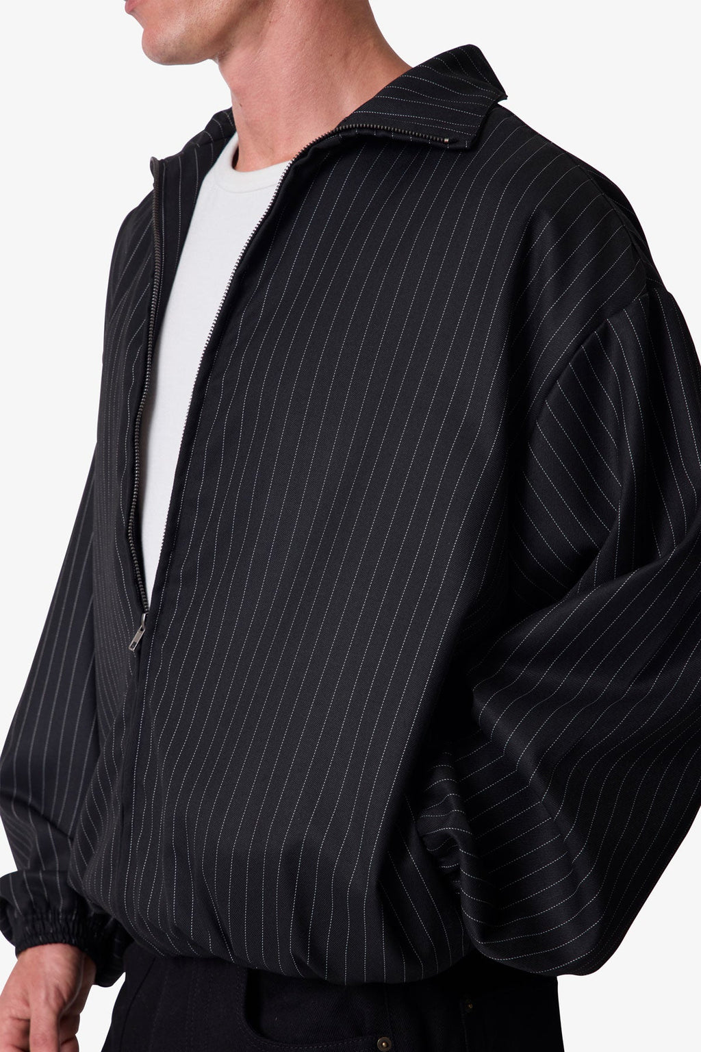 Striped Track Jacket - Black