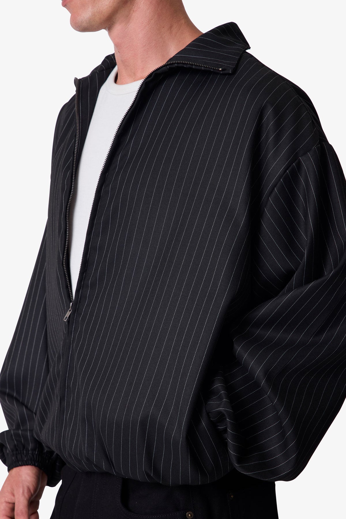 Striped Track Jacket - Black
