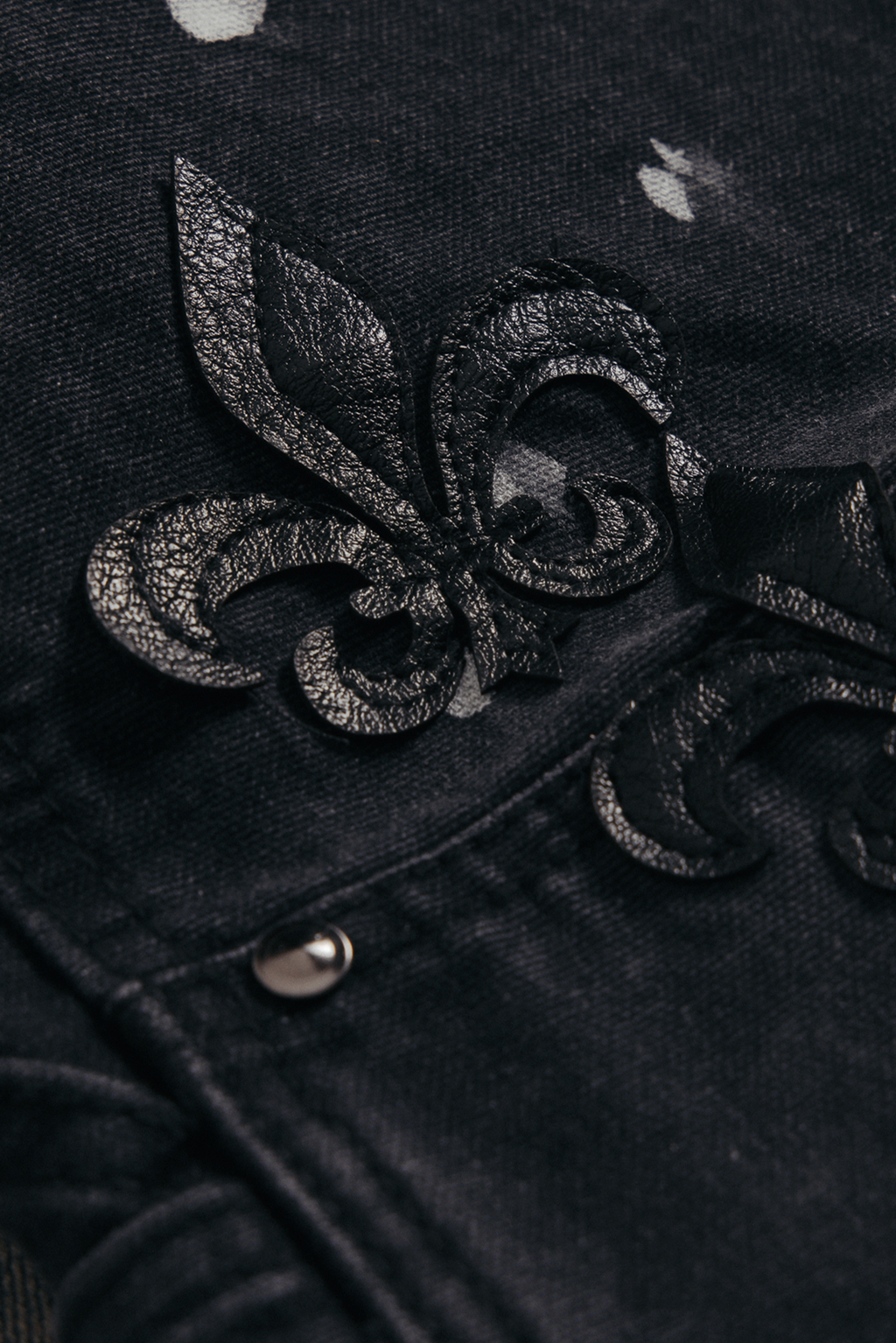 Torn Fleur Double Knee Pants - Washed Black