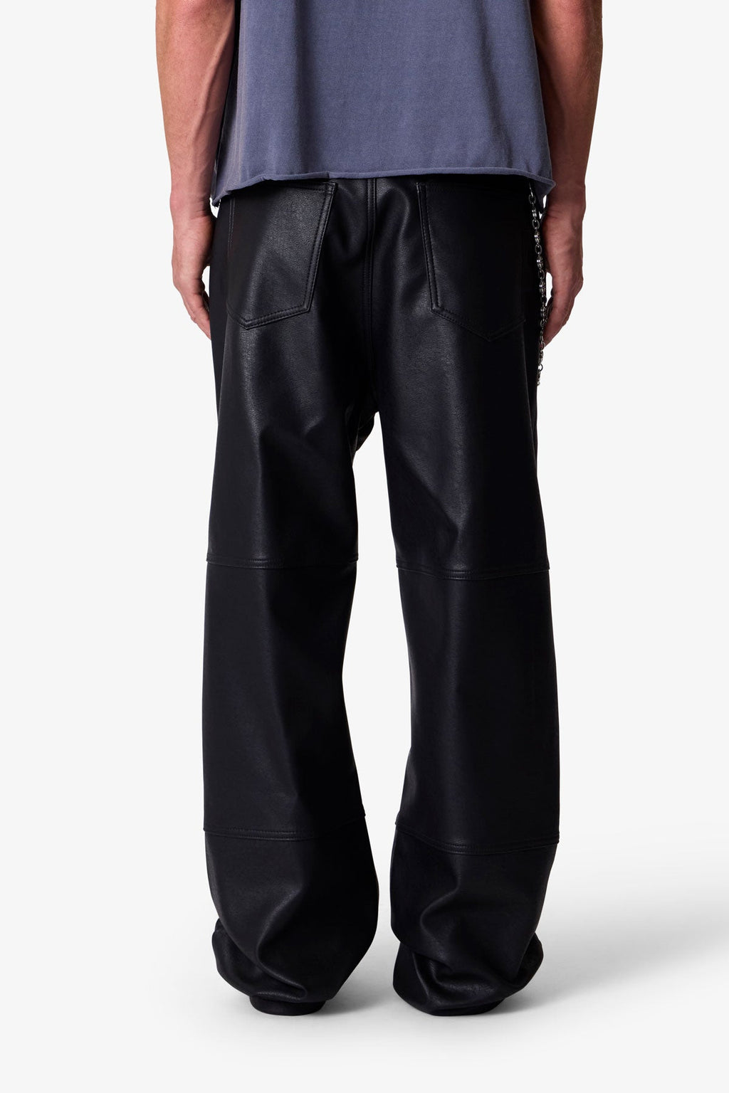 Ultra Baggy Leather Pants - Black
