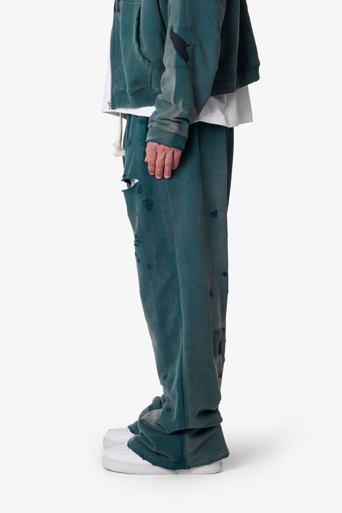 Ultra Baggy Thermal Lined Terror Sweatpants - Green