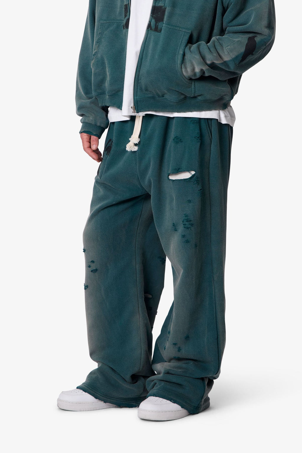 Ultra Baggy Thermal Lined Terror Sweatpants - Green