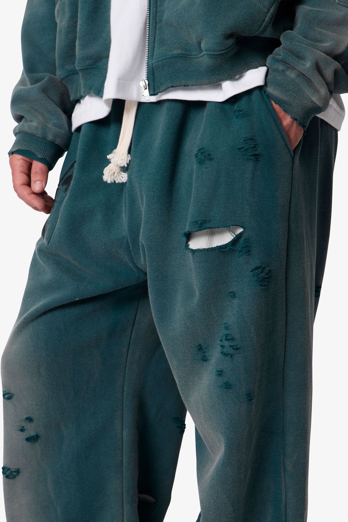 Ultra Baggy Thermal Lined Terror Sweatpants - Green